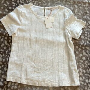 Skies Are Blue White Textured Top